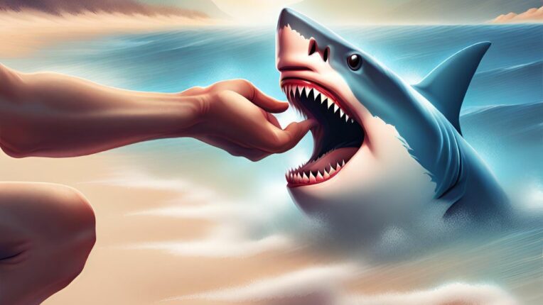 requin mords la main