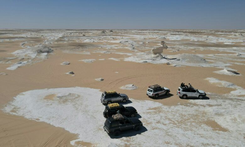 le désert blanc en Egypte appelé aussi Sahara el Beyda