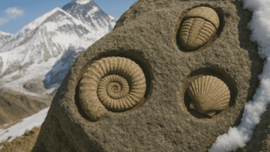 Fossiles marins sur les Himalaya