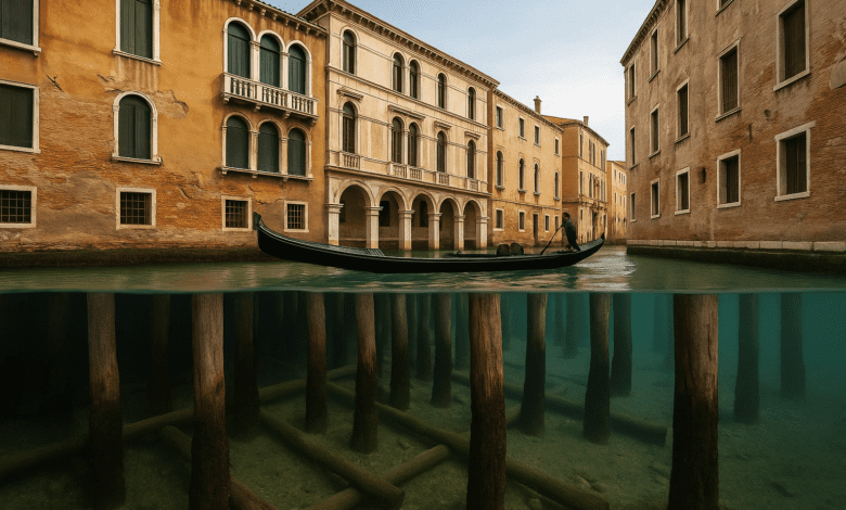 les pieux sous Venise