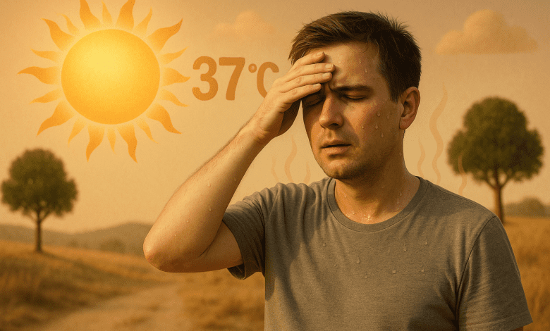 Sous un soleil accablant de 37 °C, le corps peine à se refroidir, rendant la chaleur étouffante.