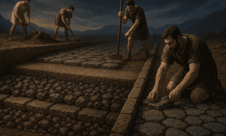 la construction des routes romaines